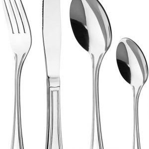 Cutlery Set for 4 People, 16 Pieces – Otto Koning Frankfurt- Stainless Steel Flatware Set, Mirror Polished. Silverware Set with Spoon Knife and Fork. Classic & Simple Design