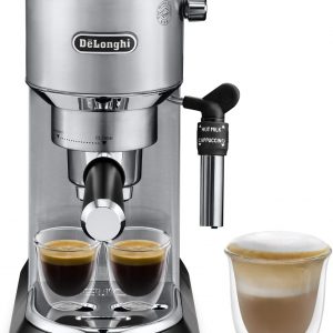 De’Longhi Dedica Style, Traditional Pump Espresso Machine, Coffee and Cappuccino Maker, EC685M, Silver