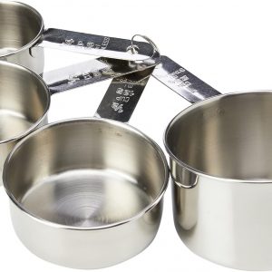 Dexam 17840994 Faringdon Set of 4 Stainless Steel Measuring Cups, 60, 80, 125, 250ml, Silver