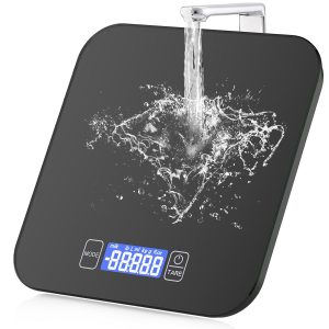 Digital Kitchen Food Scales,15KG/33LB Waterproof Glass Electric Cooking Scales Electronic Weighing Scales with LCD Display,Tare and PCS Features,for Kitchen,Ingredients,Jewellery,Coffee