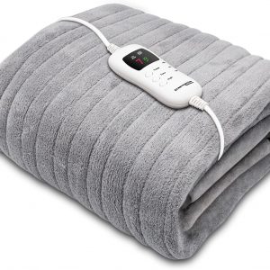 Dreamcatcher Grey Heated Throw Electric Blanket, 160 x 120cm Heated Blanket Machine Washable Soft Micro Fleece Electric Throw Overblanket with 9HR Timer and 9x Control Heat Settings
