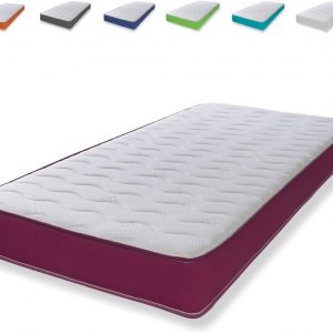 Extreme Comfort Cooltouch Colours Purple Wave Hybrid Memory Foam & Pinna-Coil Innerspring Mattress With Purple Border 18cms Deep, 3ft Single 90cmx190cm