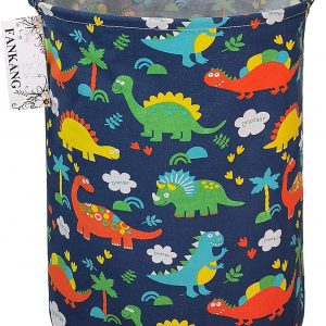 FANKANG Laundry Hamper Storage Bins Nursery Hamper Canvas Foldable Large Storage Baskets for Kids Toys Room, Nursery, Home,Gift Basket, Office, Bedroom, Clothes(Forest Dinosaur)