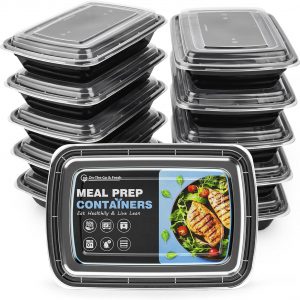 GUANFU [10 Pack] Meal Prep Containers 1 Compartment, BPA Free Reusable Food Prep Containers with Lids – Microwave, Freezers & Dishwashers Safe – Stackable Storage Lunch Boxes (28 oz)
