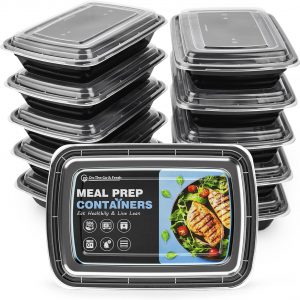 GUANFU [20 Pack] Meal Prep Containers with Lids, 1 Compartment BPA Free Reusable , Microwave, Freezers & Dishwashers Safe Plastic Food Storage Boxes (28 oz)