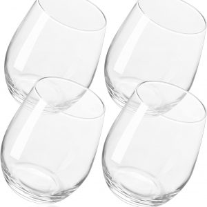 Galvog® Drinking Tumblers Set of 4 390ml | Glass Tumblers Gift Pack | Cocktails, Drinks, Juices