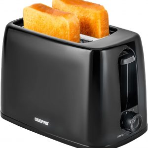 Geepas 2 Slice Bread Toaster with 6 Level Browning Control – Removable Crumb Tray, Cancel Function, Cord Storage & Cool Touch Plastic Housing – 650W, 2 Year Warranty (Black)