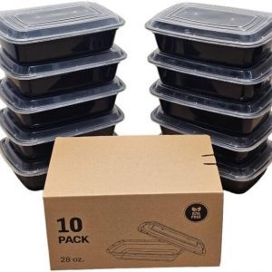Green Sheep (10 Pack Meal Prep Containers 1 Compartment, BPA Free Reusable Food Prep Containers with Lids – Microwave, Freezers & Dishwashers Safe – Stackable Storage Lunch Boxes (28 oz)
