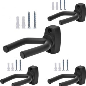 Gun Racks Wall Mount Rifle Hanger Shotgun Hooks Holder Gun Storage Display for Rifles, Shotguns, Airsoft, Compound Bow and Guitar, Pack of 4