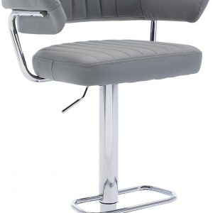 HNNHOME Modern Emper Padded Swivel Faux Leather Breakfast Kitchen Bar Stool Pub Barstool (Light Grey)