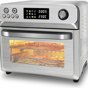 HYSapientia® 24L Air Fryer Oven With Rotisserie Large XXL Digital Knob 1800W 10 in 1 airfryer Countertop Convection Mini Oven electric and grill, Double-layered Glass Door, Full Accessory Set