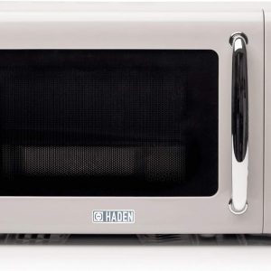 Haden Cotswold 800W Microwave Oven – 20L Capacity – 5 Power Levels Digital Microwave – 60 Min Timer, Easy To Clean, Defrost/Express Function, Stainless Steel Countertop Microwave – Putty