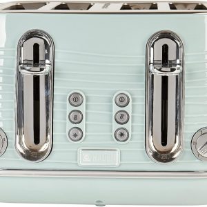 Haden Devon Eucalyptus 4 Slice Toaster – 6 Browning Settings, 4 Slice Toaster with Wide Slots, Toaster 4 Slice with Defrost, Reheat And Cancel Settings