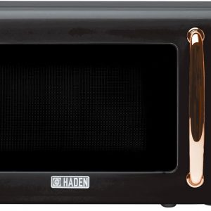 Haden Salcombe 800W Microwave Oven – Versatile with Defrost, Reheat & Cooking Functions – Spacious 20L Capacity – Convenient Digital Timer – 5 Power Levels – Sleek Black & Copper Design
