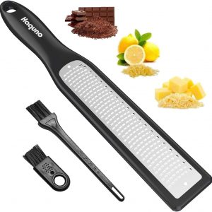 Haquno Lemon Zester, Grater Zester — Parmesan Cheese Lemon, Ginger, Garlic, Nutmeg, Chocolate, Vegetables, Fruits – Razor-Sharp Stainless Steel Blade