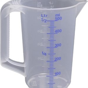 Hunersdorff 935000 Graduated Can with Closed Handle, White/Blue, 500 ml