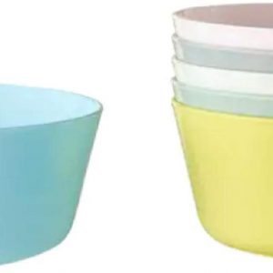 Ikea 204.613.78 Kalas Pack of 6 Plastic Bowl Dishes Multi Coloured Pastel