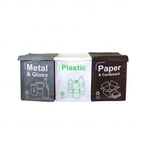 Immaculate Textiles Premium Recycling Bags/Bins – Pack of 3-180GSM – 50L : Plastic – Glass – Metal – Paper – Cardboard