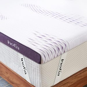 Inofia Sleep Gel Memory Foam Mattress Topper Double, 8CM GELEX Bed Topper with Washable Cover, Pressure Relief | Sleep Cooler, 2 Layer foam topper for Rest Easy, 100-Night Home Trail (135×190)
