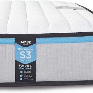 Jay-Be Benchmark S3 Memory Eco Friendly Mattress – Double, White & Blue