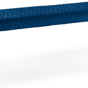 Julian Bowen Luxe Low Bench , Blue,Height: 47, Width: 140, Depth: 37cm
