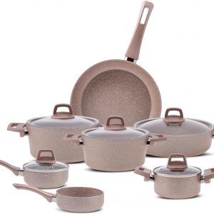 Karaca 12-Piece Rosegold Granite Pots and Pans Set – Biogranite