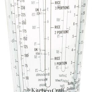 KitchenCraft Glass Measuring Cup for Wet and Dry Ingredients, Imperial and Metric Units, Powdered Mixes and Liquids, 450 ml