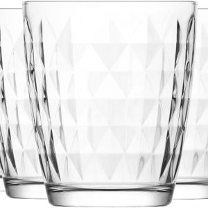 LAV 12x Clear 340ml Artemis Tumbler Glasses – Stemless Kitchen Water Whiskey Wine Gin Juice Cocktail Drinking Glass Set