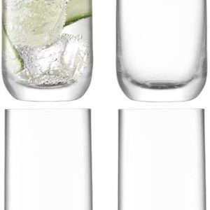 LSA International Borough Highball 420 ml Clear | Set of 4 | Dishwasher Safe | BG04
