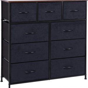 LYNCOHOME chest of drawers, Furniture Storage Chest Tower Unit for Bedroom, Hallway, Closet, Office Organization – Steel Frame, Wood Top, Easy to Assemble(Rustic Brown)