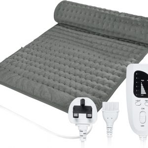 Letitwell Electric heat pad,Heating Pad with 6 Temperature Levels,4 Time Settings,Automatic Switch-Off,Heat Pads for Back,Machine Washable(Dark Grey,12″ x 24″)