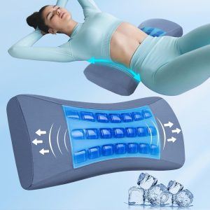 Lumbar Support Pillow for Bed Relief Lower Back Pain with Cooling Gel: Lower Back Pillow for Sleeping-Memory Foam Waist Pillow for Side, Back&Stomach Sleepers-Back Support Pillow for Chair,Car,Office