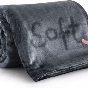 MOONLIGHT20015 Silk Touch Warm Fleece Blankets – 400 GSM Grey Throws for Sofa Fluffy Blanket Bed Throw for Bedroom, Couch, Travel, Kids, Bedroom Accessories (Dark Grey, Twin/Double (150X200CM))