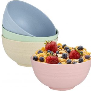 Maidyna Cereal Bowls Unbreakable, Set of 4 Large Soup Bowls for Adults & Kids Safe for Dishwasher & Microwave, Eco-friendly Reusable