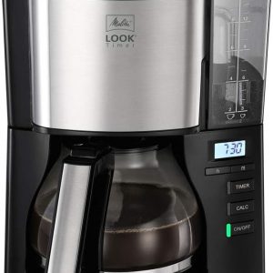 Melitta Filter Coffee Machine, Look V Timer Model, Model Number 1025-08, Stainless Steel, Black