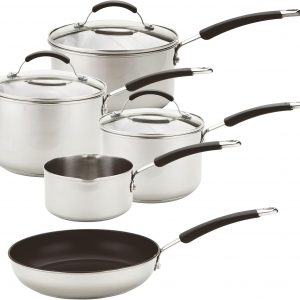 Meyer Stainless Steel Pan Set of 5 – Induction Hob Suitable Pots and