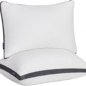 Molblly Pillows 2 Pack Shredded Memory Foam Pillow, Cooing Pillows for Sleeping,Hypoallergenic Hotel Bed Pillows Pillows for Neck and Shoulder Pain,Standard Size Washable (51×66,1 Pair)