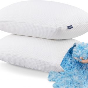 Molblly Sleeping Pillows,Shredded Memory Foam Pillow,Best Orthopedic Sleeping Pillow Non-allergenic & Anti dust mite,Soft Hotel Quality Pillows,Standard Size(2 Pack, 51 x 66 cm)