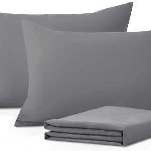 Moonlight Bedding Pillow Cases 2 Pack – Grey Pillowcases Envelope Closure Super Soft Brushed Microfiber Standard House Wife Pillow Covers, (50 X 75 CM)