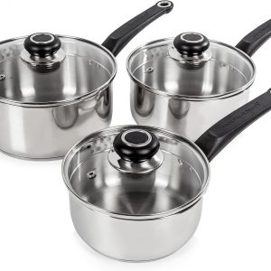 Morphy Richards 970003 Equip 3-Piece Pan Set, Stainless Steel