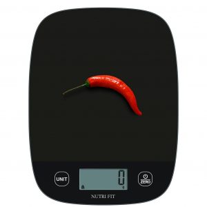 NUTRI FIT EK9690 Digital Kitchen Scale Ultra Thin Electronic Scale Multifunction Kitchen Scale Large Display Plastic Platform 5kg/11lb-1g lb.oz fl.oz g ml(Black)