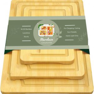 Natural%100 Organic Bamboo Chopping Board Set 3 in 1, Wooden Chopping Boards, Bamboo Cutting Board for for Kitchen, Chopping Boards, Cheese Board, Chopping Boards for Kitchens, Kitchen Accessories