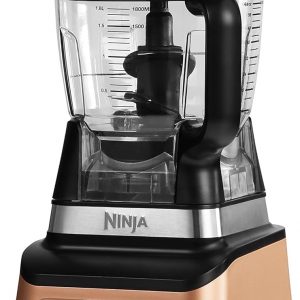 Ninja 3-in-1 Food Processor & Blender, Coffee & Spice Grinder, 5 Auto Programs; Blend, Max, Chop, Puree, Mix, 1.8L Bowl, 2.1L Jug, 700ml Cup, 1200W, Apron, Dishwasher Safe, Copper/Black BN800UKDBCP
