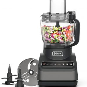 Ninja Food Processor with 4 Automatic Programs; Chop, Puree, Slice, Mix, and 3 Manual Speeds, 2.1L Bowl, Chopping, Slicing & Dough Blades, 850W, Dishwasher Safe Parts, Black BN650UK