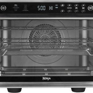 Ninja Foodi 10-in-1 Multifunction Oven, Fast Mini Oven, Countertop Oven, 10 Cooking Functions, Air Fry, Pizza, Grill, Roast, Bake, Toast, Bagel & more, Make Family-Size Meals, Silver/Black DT200UK