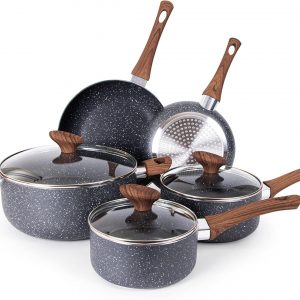 Non Stick Pots and Pans Set – Induction Hob Pot Set – 8pcs Kitchen