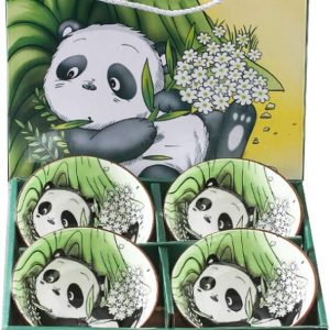Panda Style Ceramic Cereal Bowls, Breakfast Bowls, Soup Bowls, Chinese Bowl, Porcelain Bowls Perfect for Cereal, Salads, Desserts, Ice Cream, Breakfasts, Noodles, Rice, Soups, Set of 4