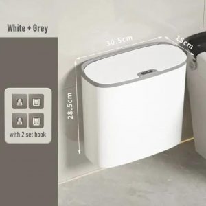 Persepolis Wall Mounted Bin with Motion Sensor 13L Litre Hanging Touchless Trash Can for Kitchen Bathroom