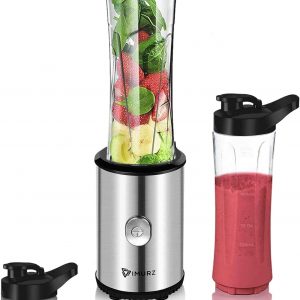 Portable Blender & Smoothie Maker Personal Mini Blender Electric Mixer with 2x600ml Blending Bottles for Smoothie,Milkshake, Fruit and Vegetable Drinks, Ice,350W