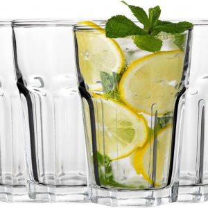 Premier Housewares 360ml Drinking Glass Set of 4 | Clear Tumbler Water Glasses for Everyday Use | Solid Tall Pint Glasses for Highball | for Juice, Cocktail, Restaurants, Home